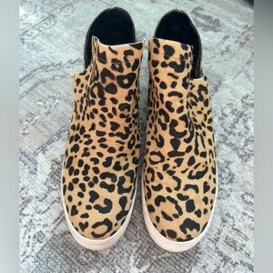 Steve Madden Tan and Black Animal Print Sneakers